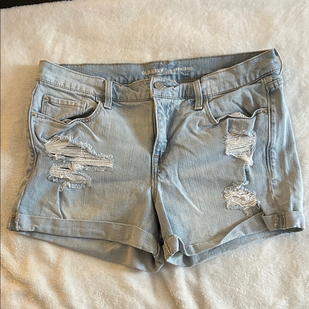 Old Navy Women's Distressed Light Blue Jean Shorts
